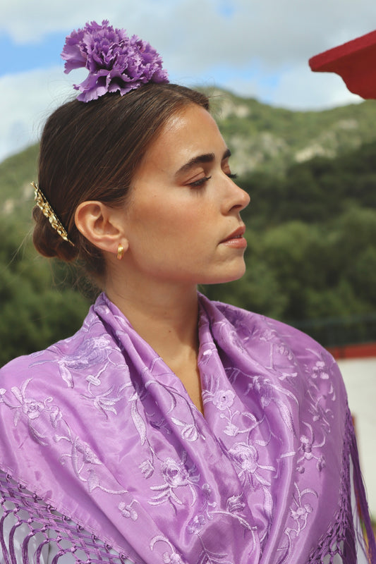 Mantón Flamenca Binibeca Lila