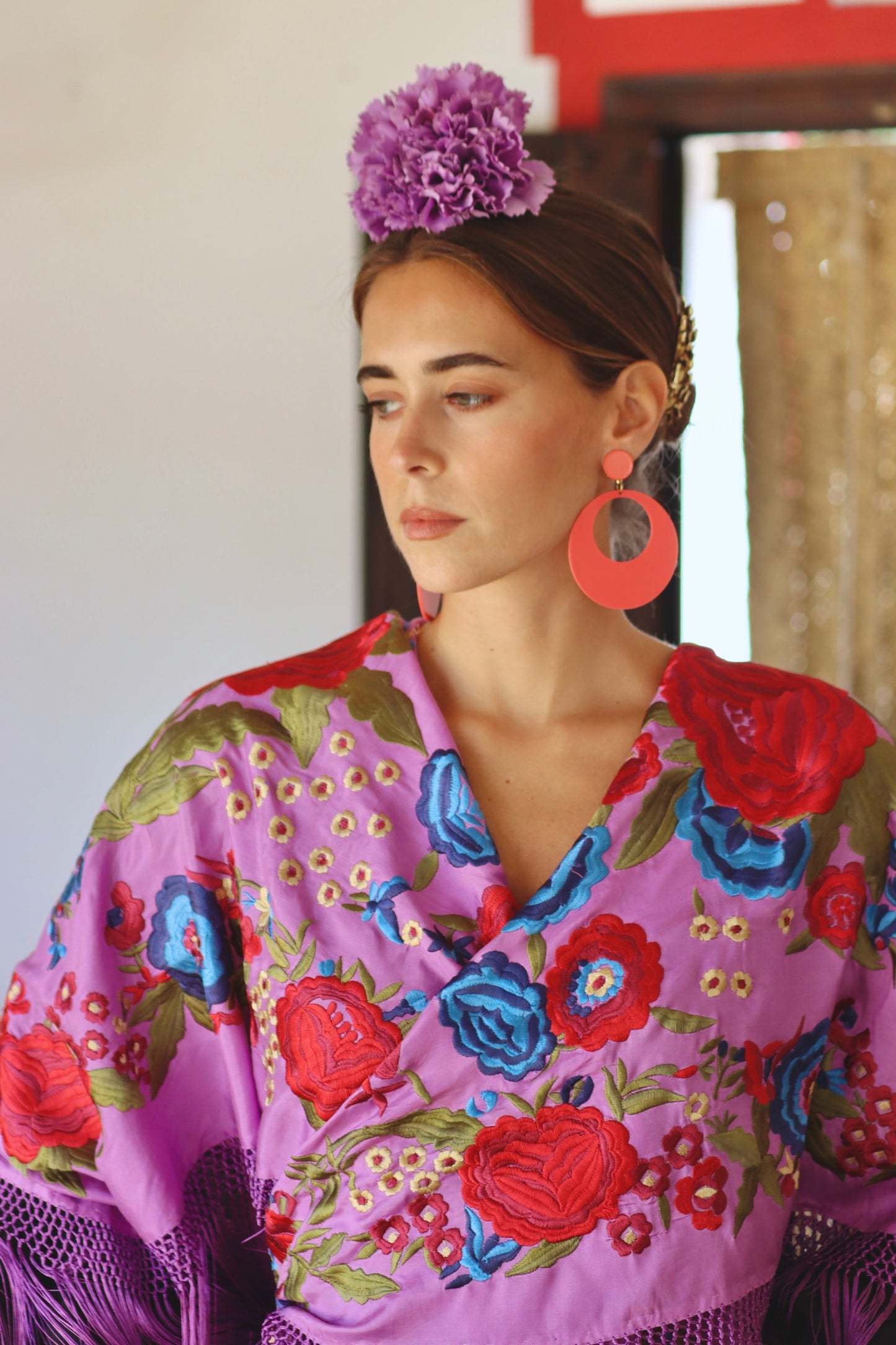 Mantón Flamenca Binibeca Lila