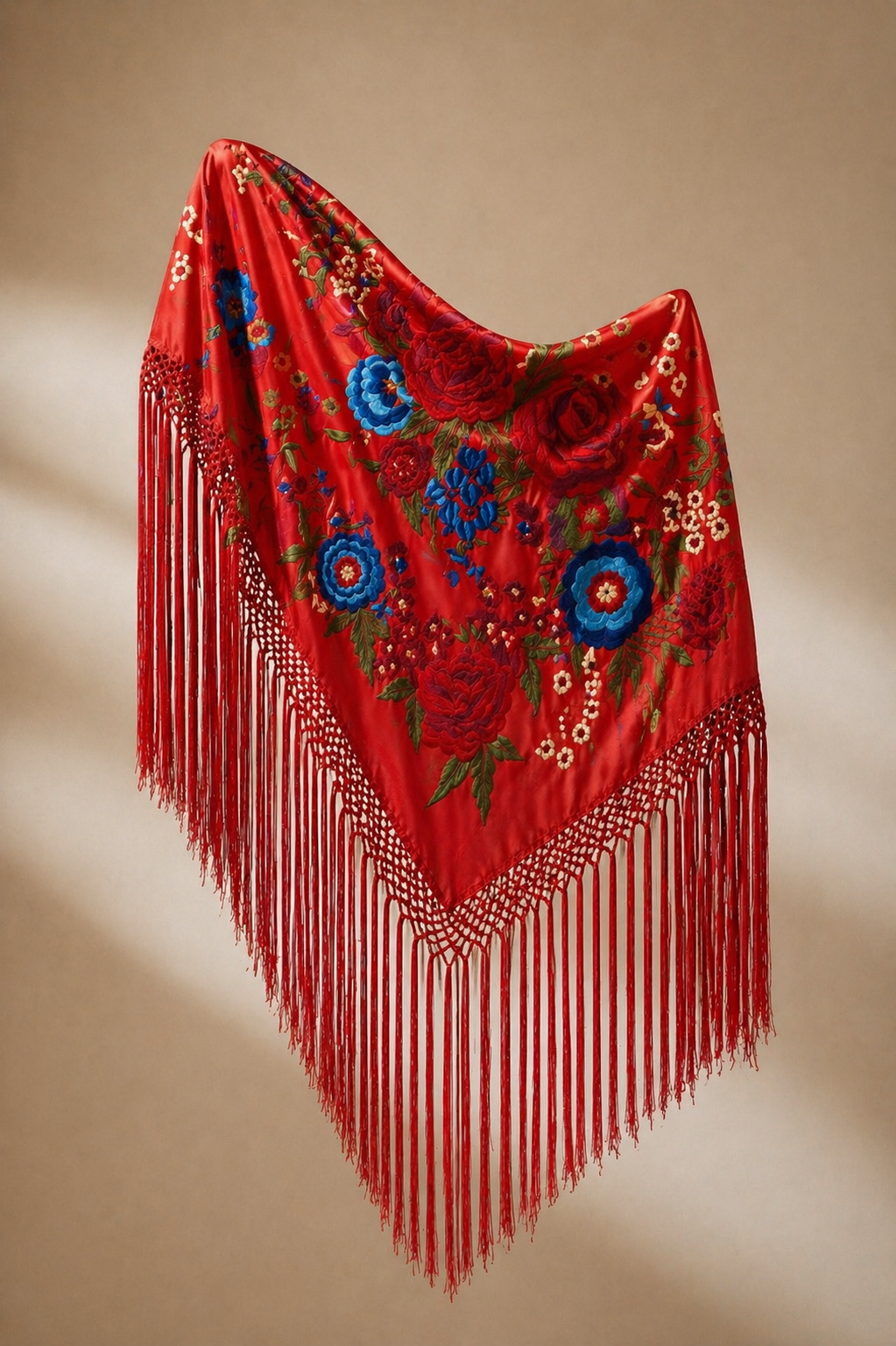 MANTÓN FLAMENCA BINIBECA ROJO