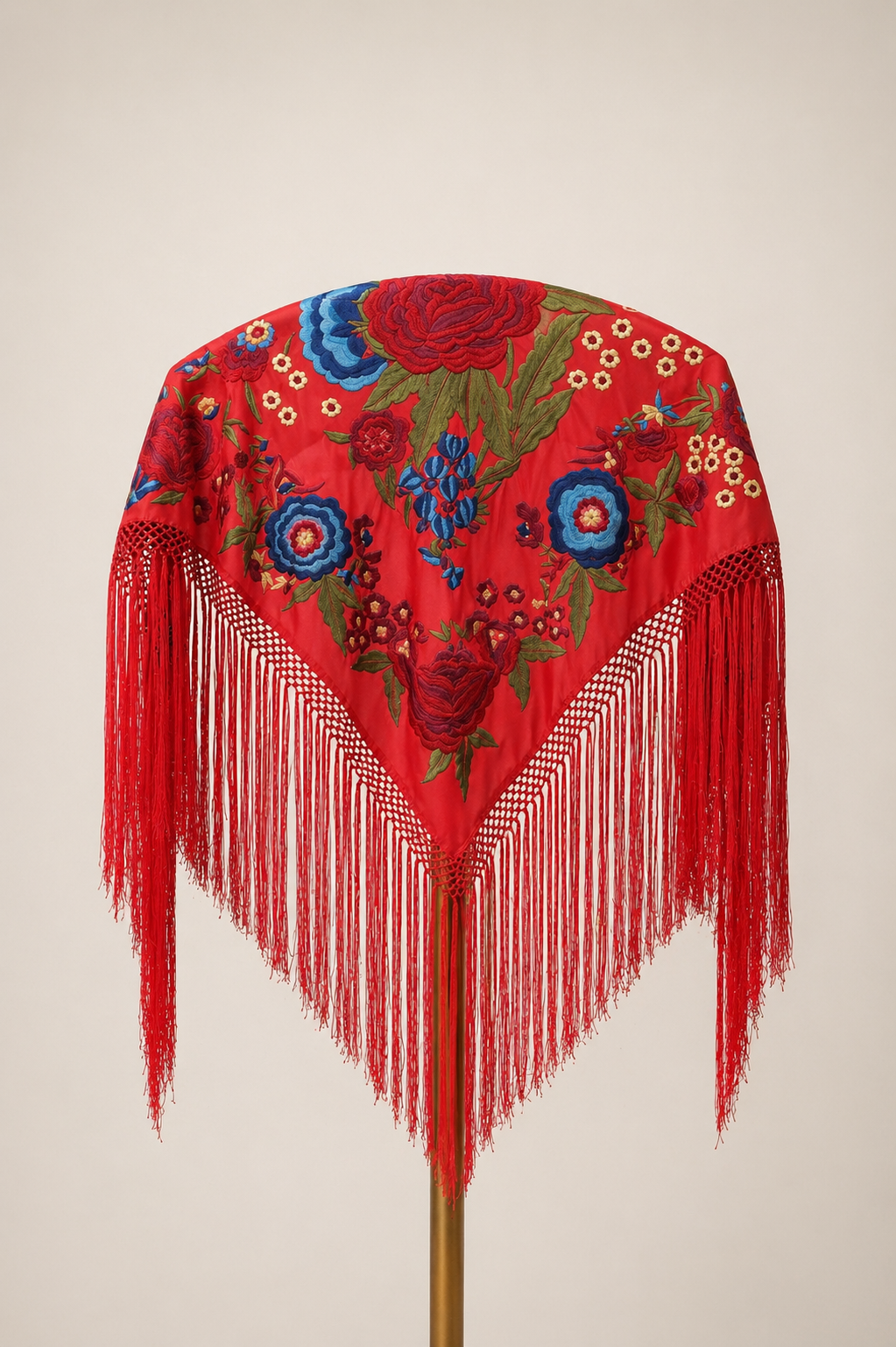 MANTÓN FLAMENCA BINIBECA ROJO