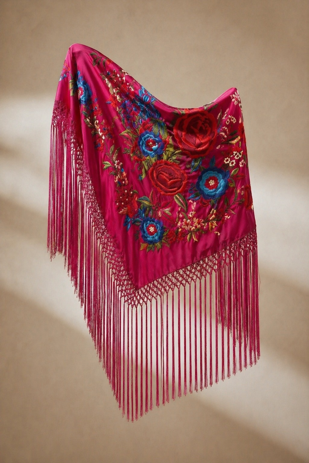 MANTÓN FLAMENCA BINIBECA ROSA