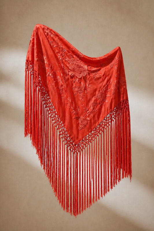 MANTÓN FLAMENCA BINIBECA SALMÓN