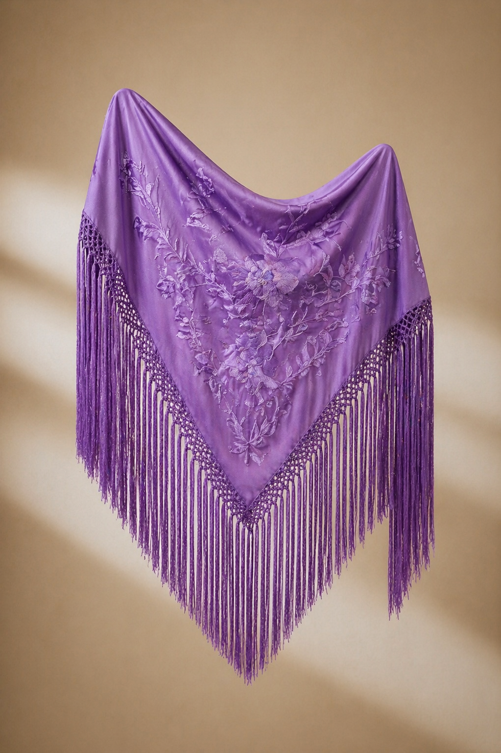 MANTÓN FLAMENCA BINIBECA LILA