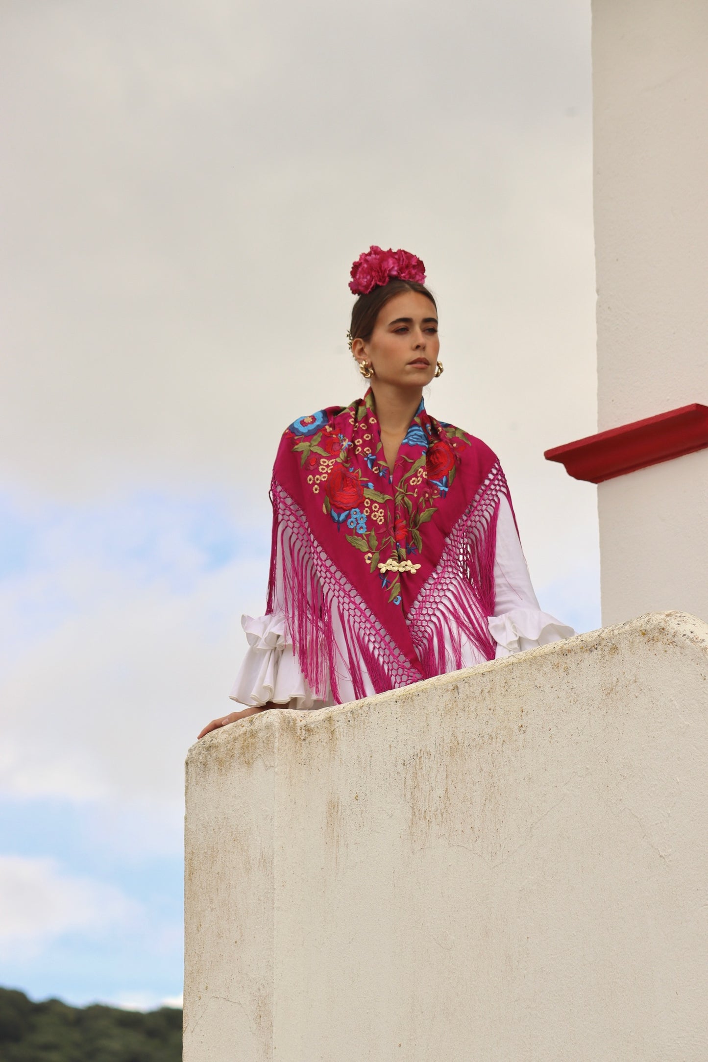 Mantón Flamenca Binibeca Rosa