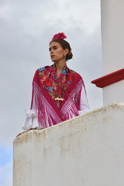 MANTÓN FLAMENCA BINIBECA ROSA