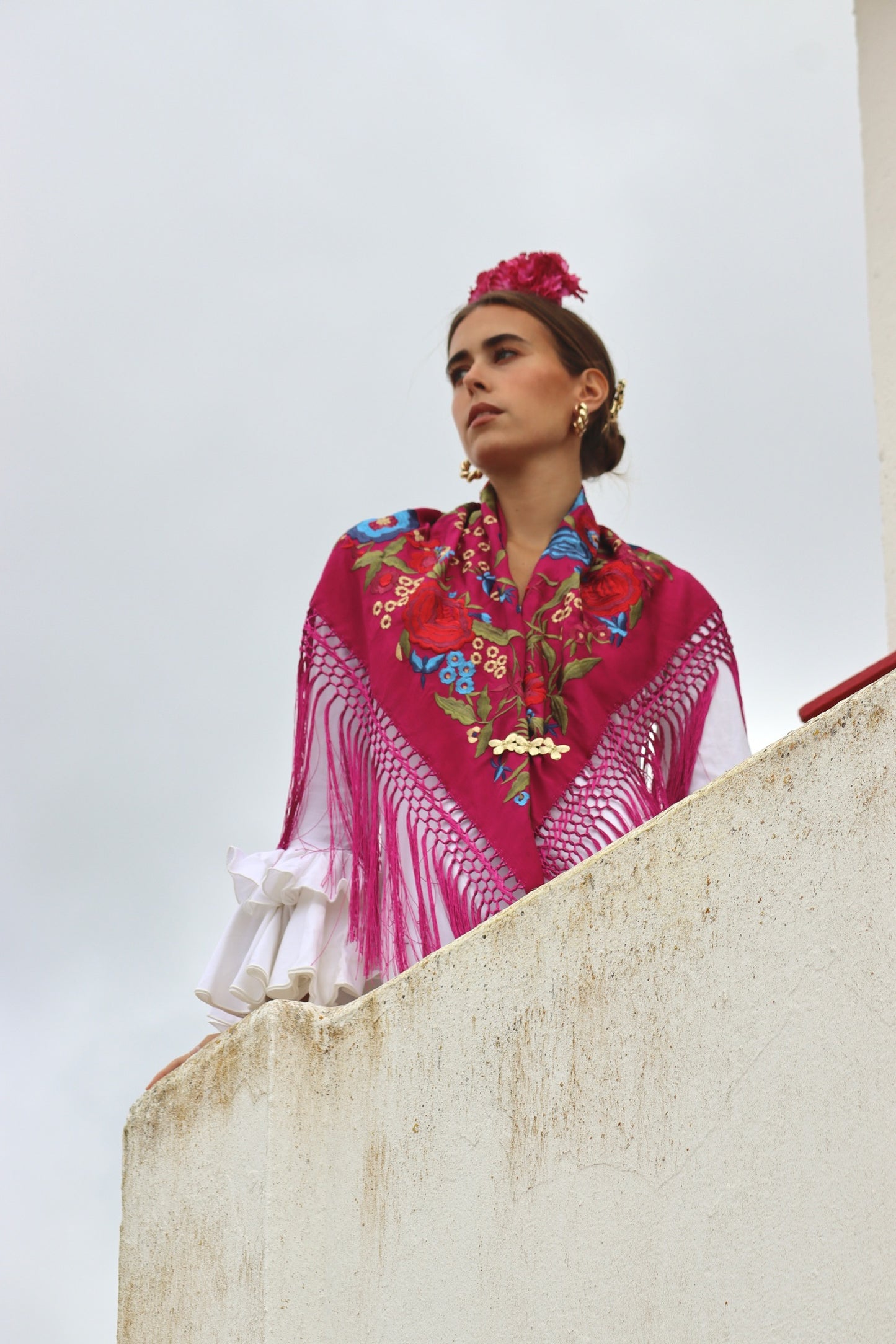 Mantón Flamenca Binibeca Rosa