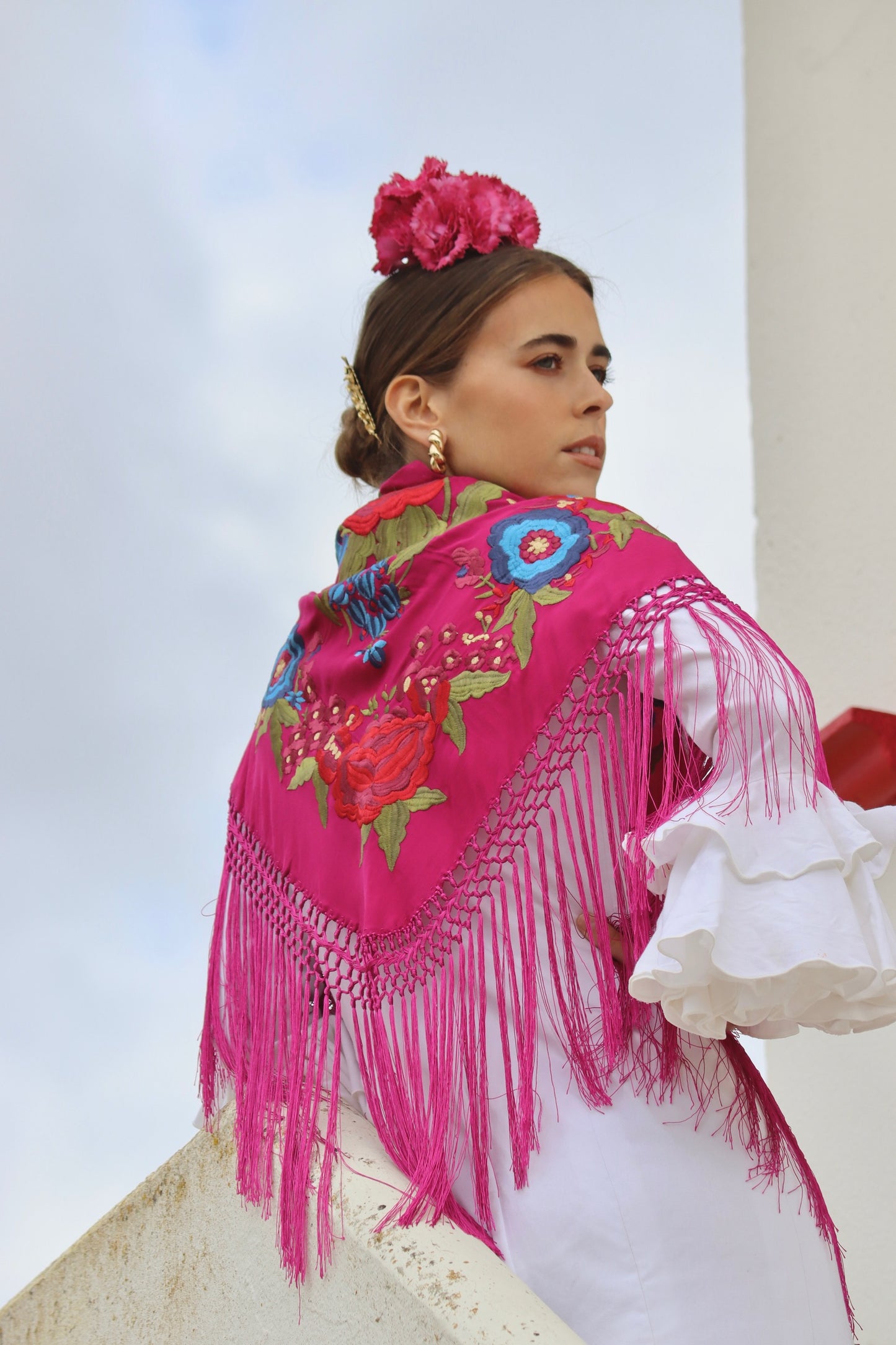 Mantón Flamenca Binibeca Rosa