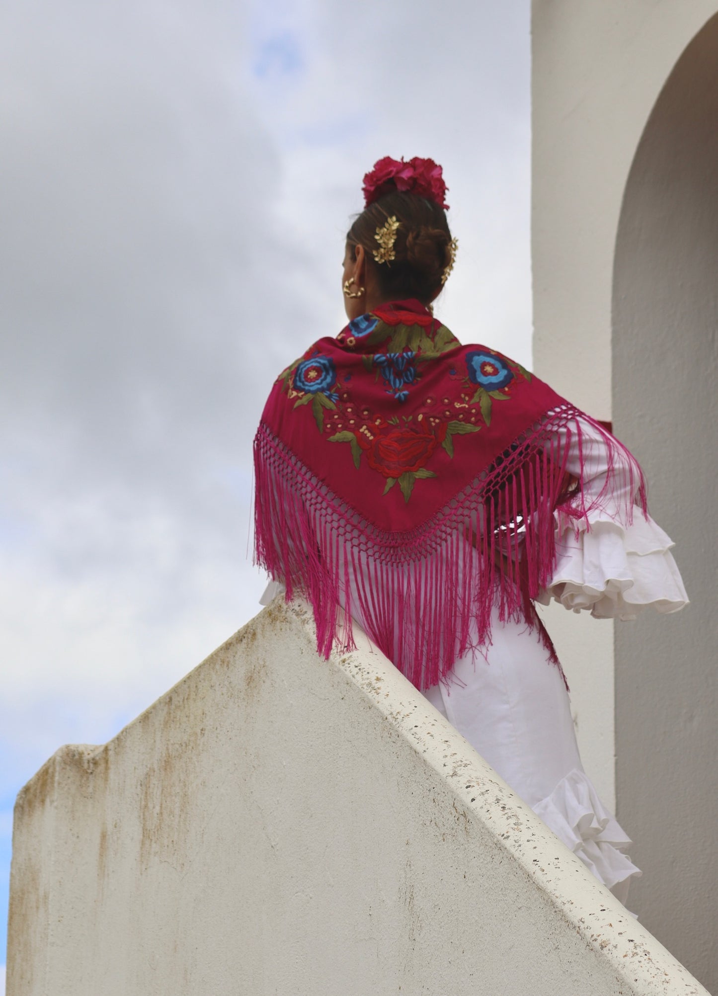 Mantón Flamenca Binibeca Rosa