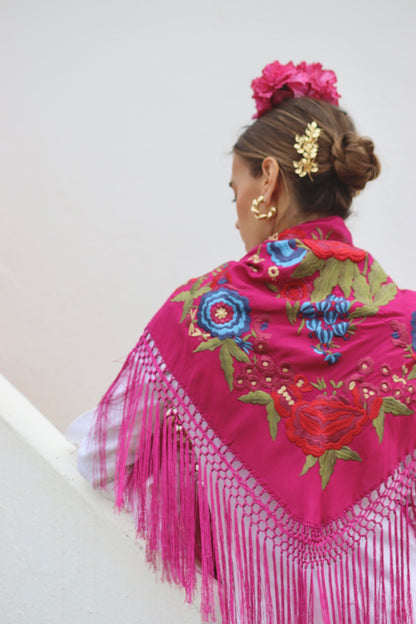 MANTÓN FLAMENCA BINIBECA ROSA