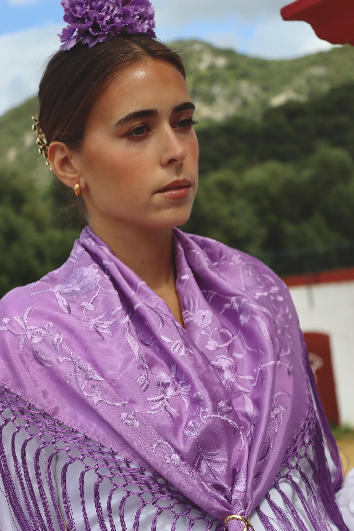 Mantón Flamenca Binibeca Lila