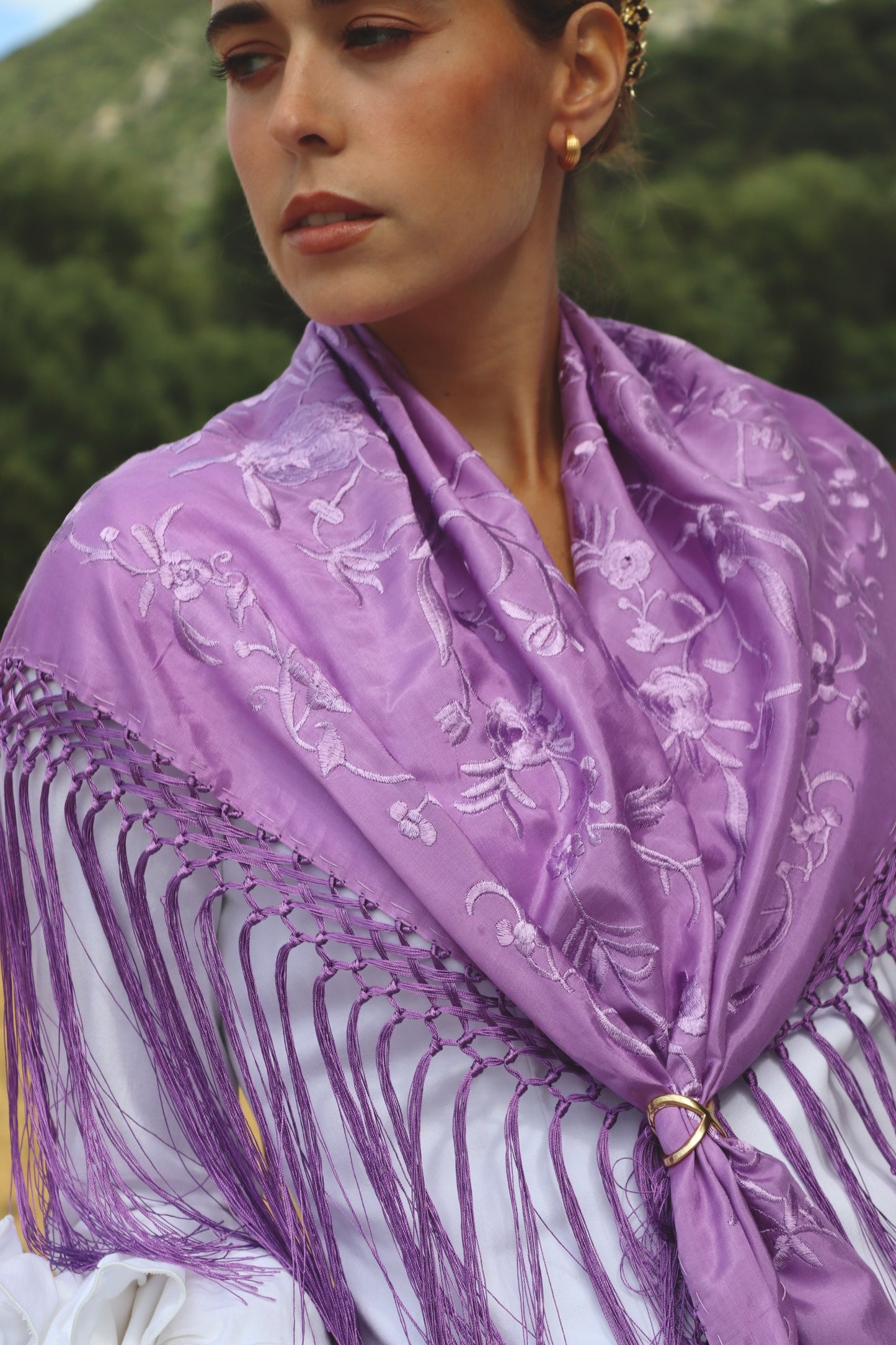 Mantón Flamenca Binibeca Lila