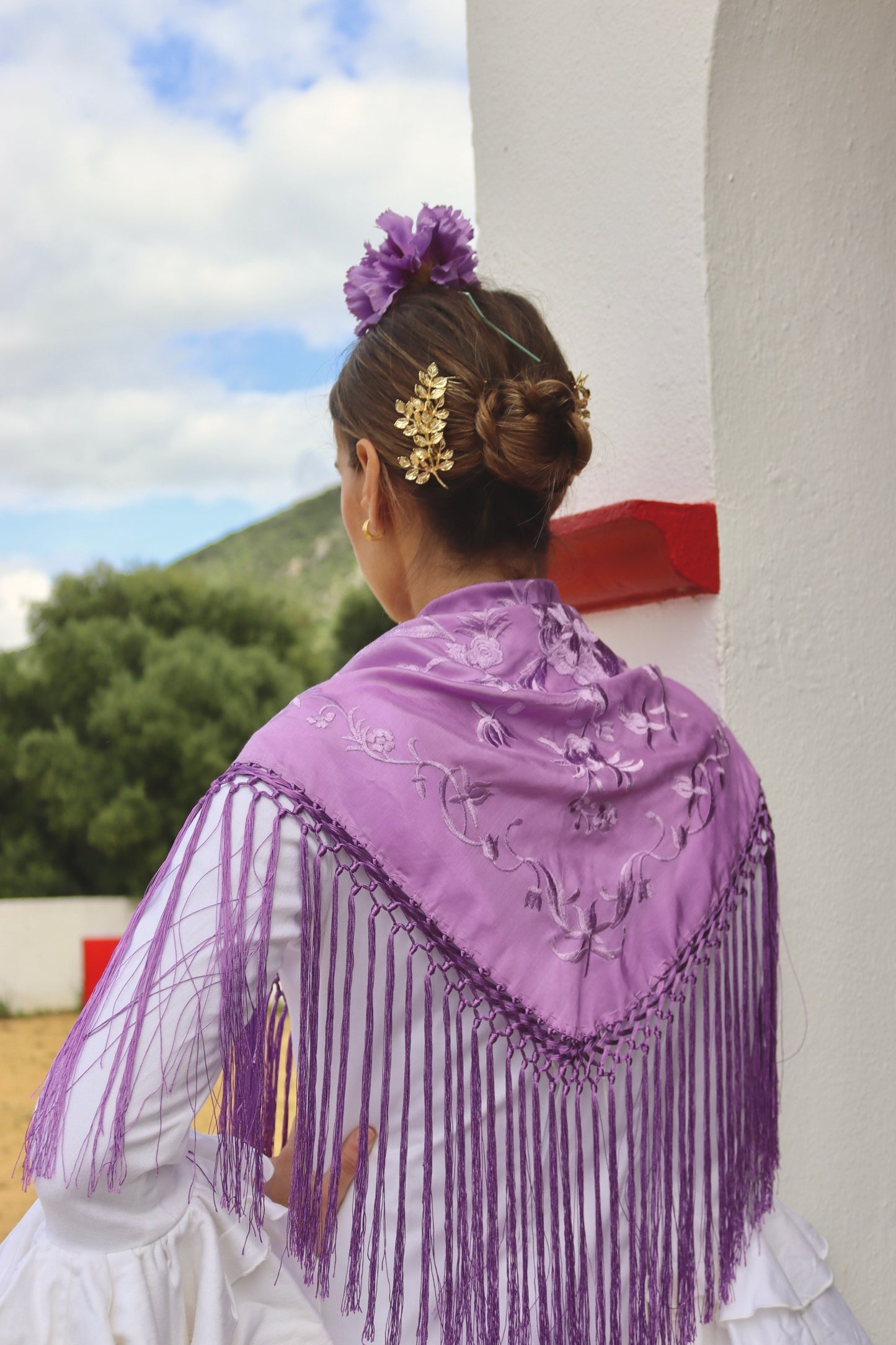Mantón Flamenca Binibeca Lila