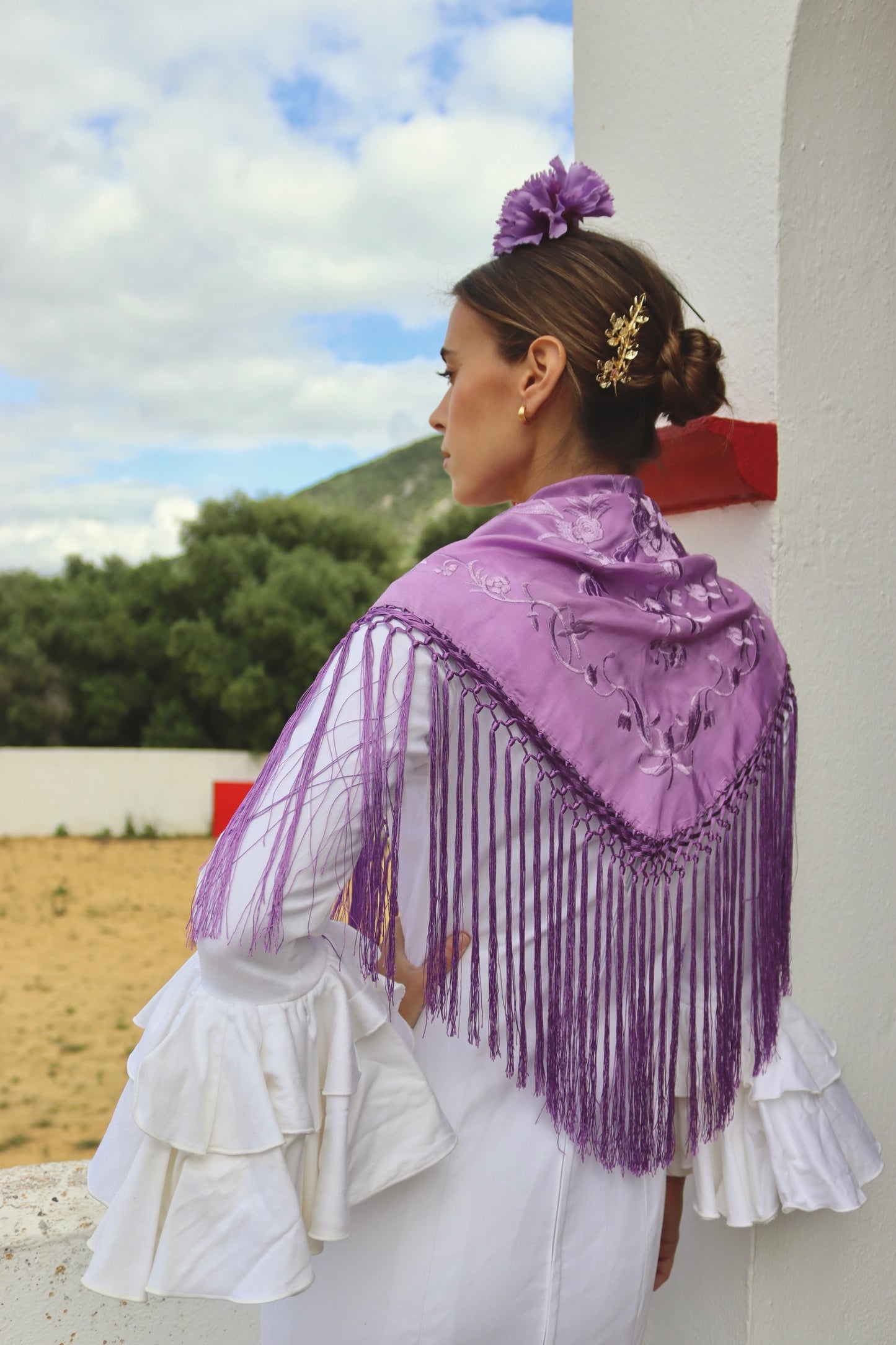 Mantón Flamenca Binibeca Lila