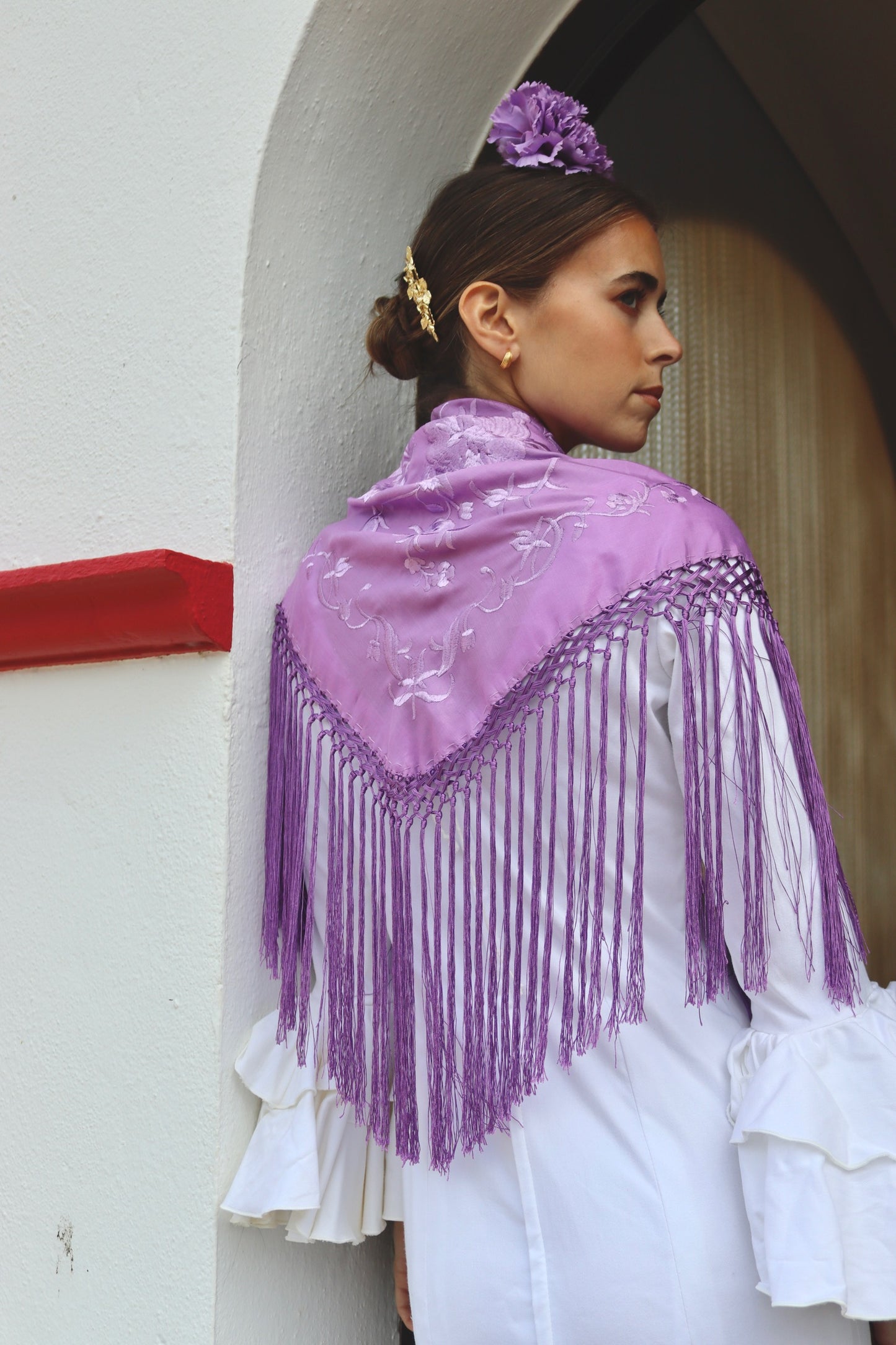 Mantón Flamenca Binibeca Lila