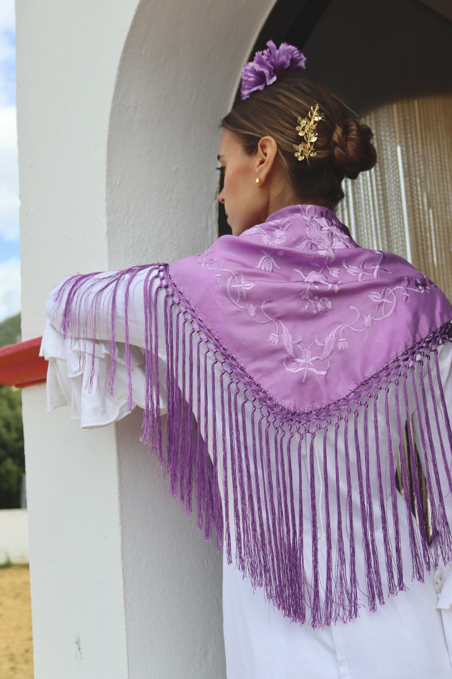 Mantón Flamenca Binibeca Lila