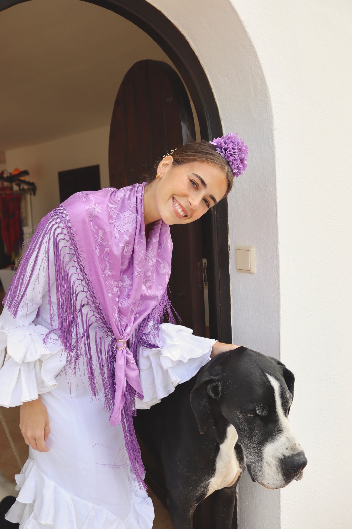 Mantón Flamenca Binibeca Lila
