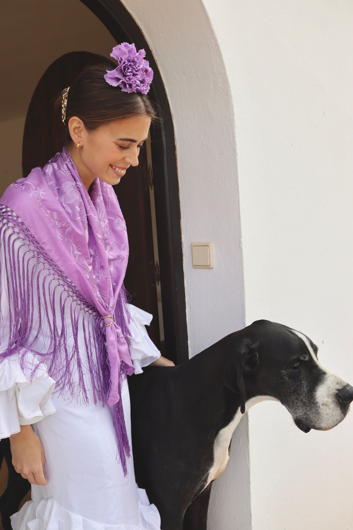 Mantón Flamenca Binibeca Lila