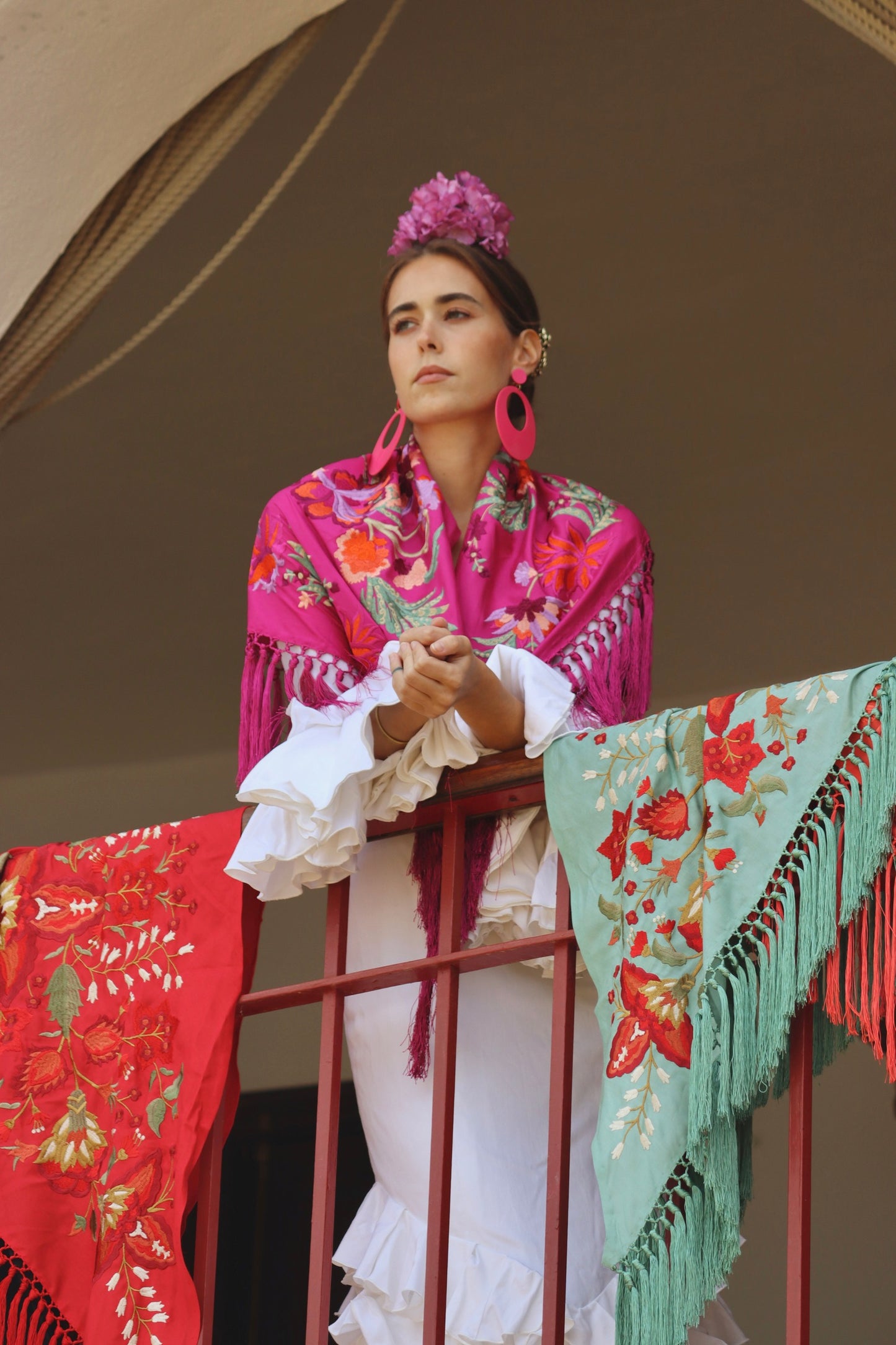 Mantón Flamenca Binibeca Rosa