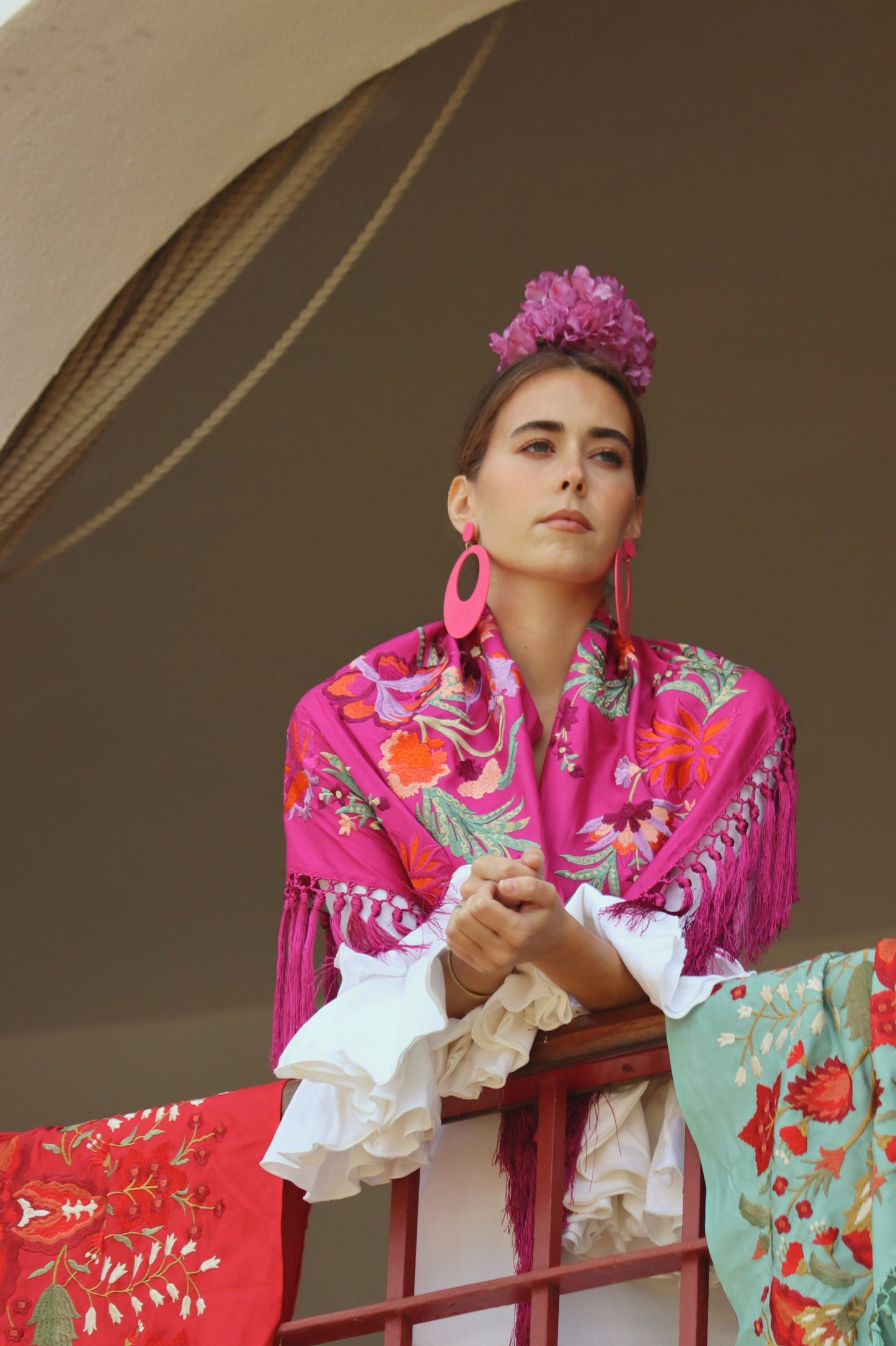 Mantón Flamenca Binibeca Rosa