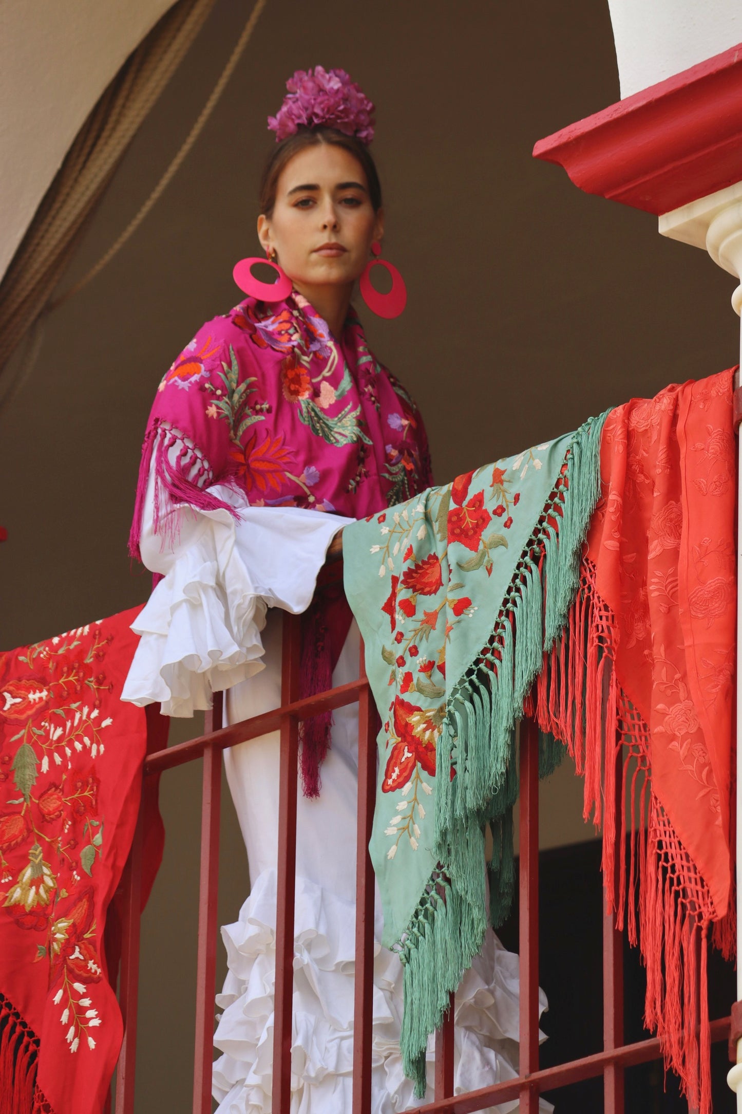 Mantón Flamenca Binibeca Rosa