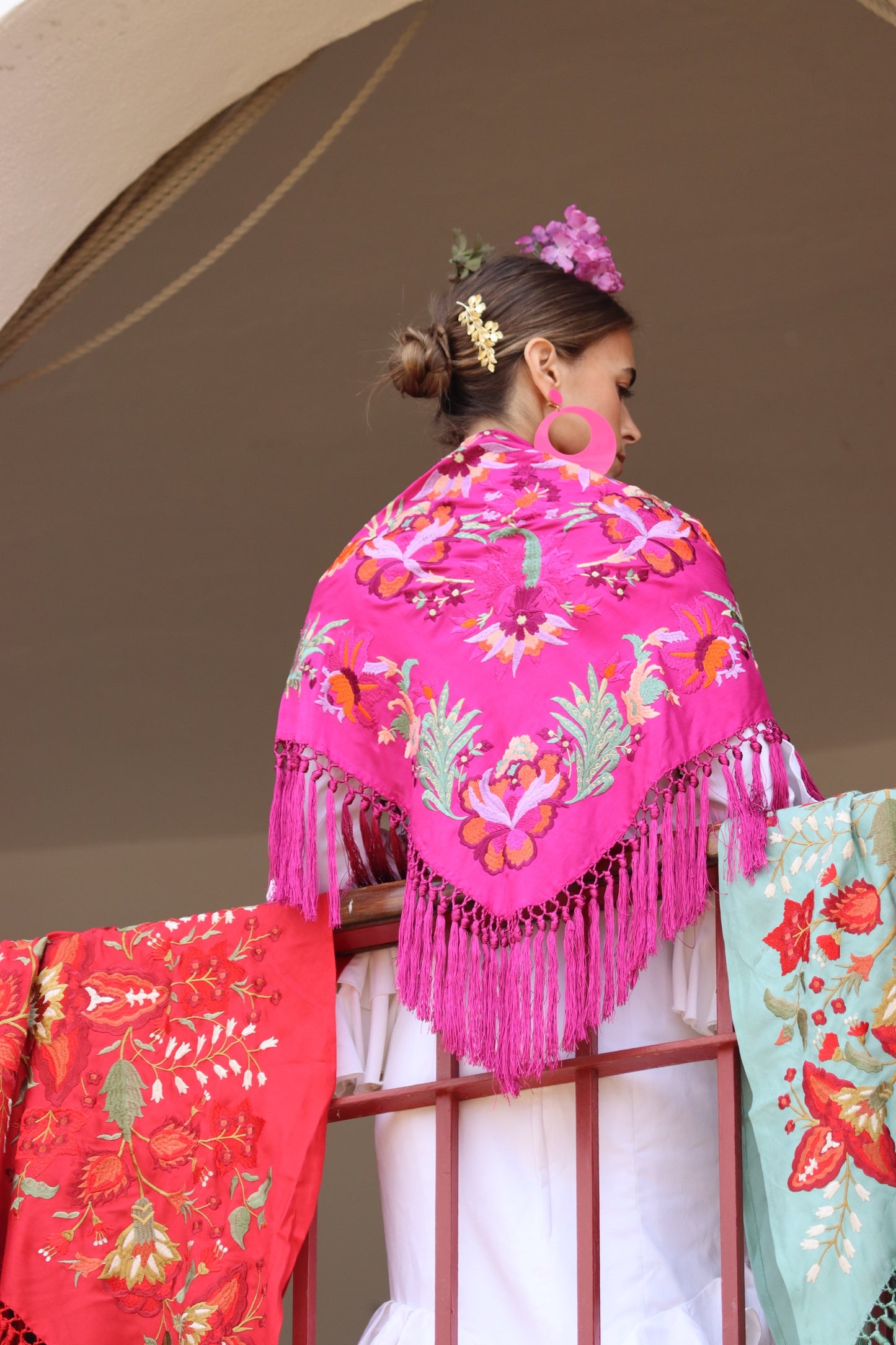 Mantón Flamenca Binibeca Rosa
