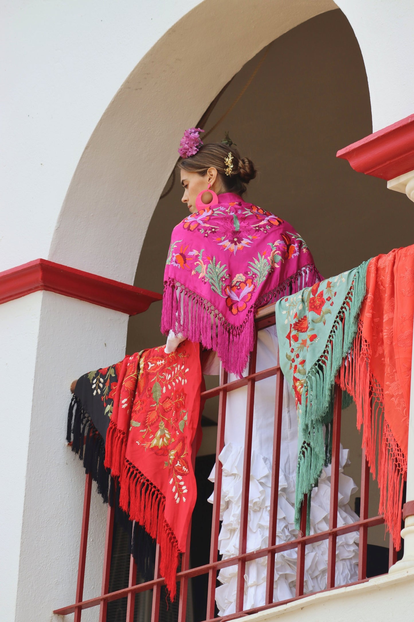Mantón Flamenca Binibeca Rosa