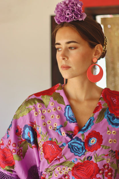 MANTÓN FLAMENCA BINIBECA LILA