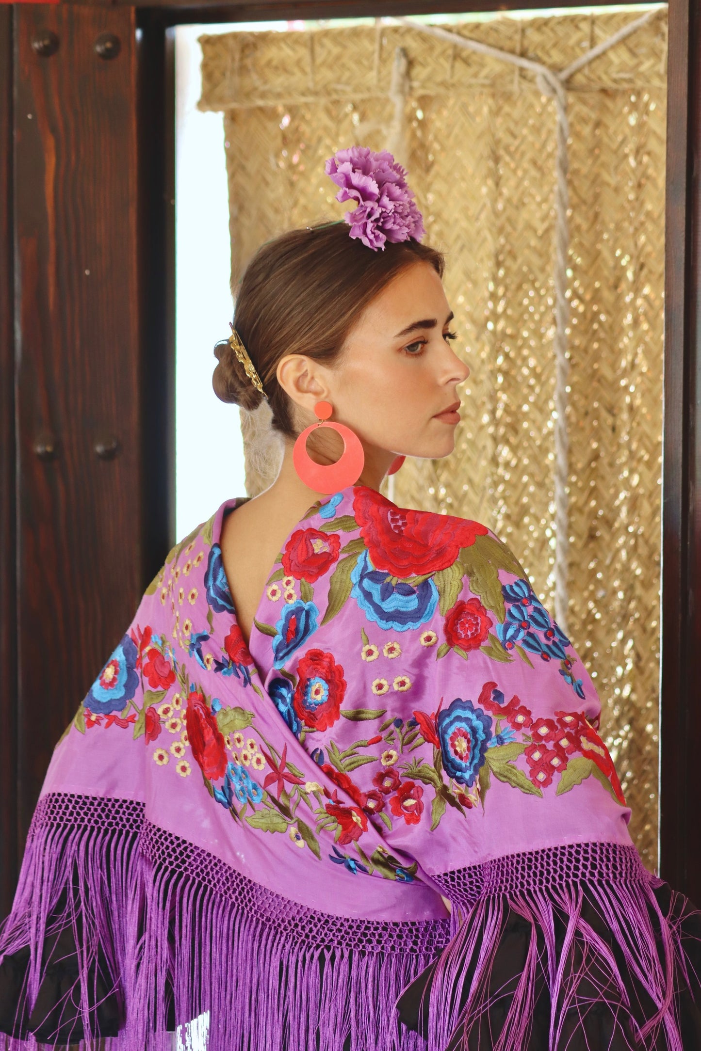 Mantón Flamenca Binibeca Lila