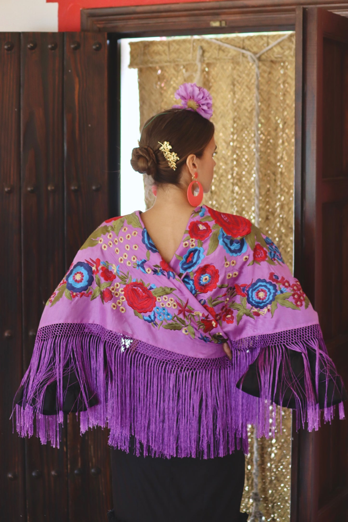 Mantón Flamenca Binibeca Lila
