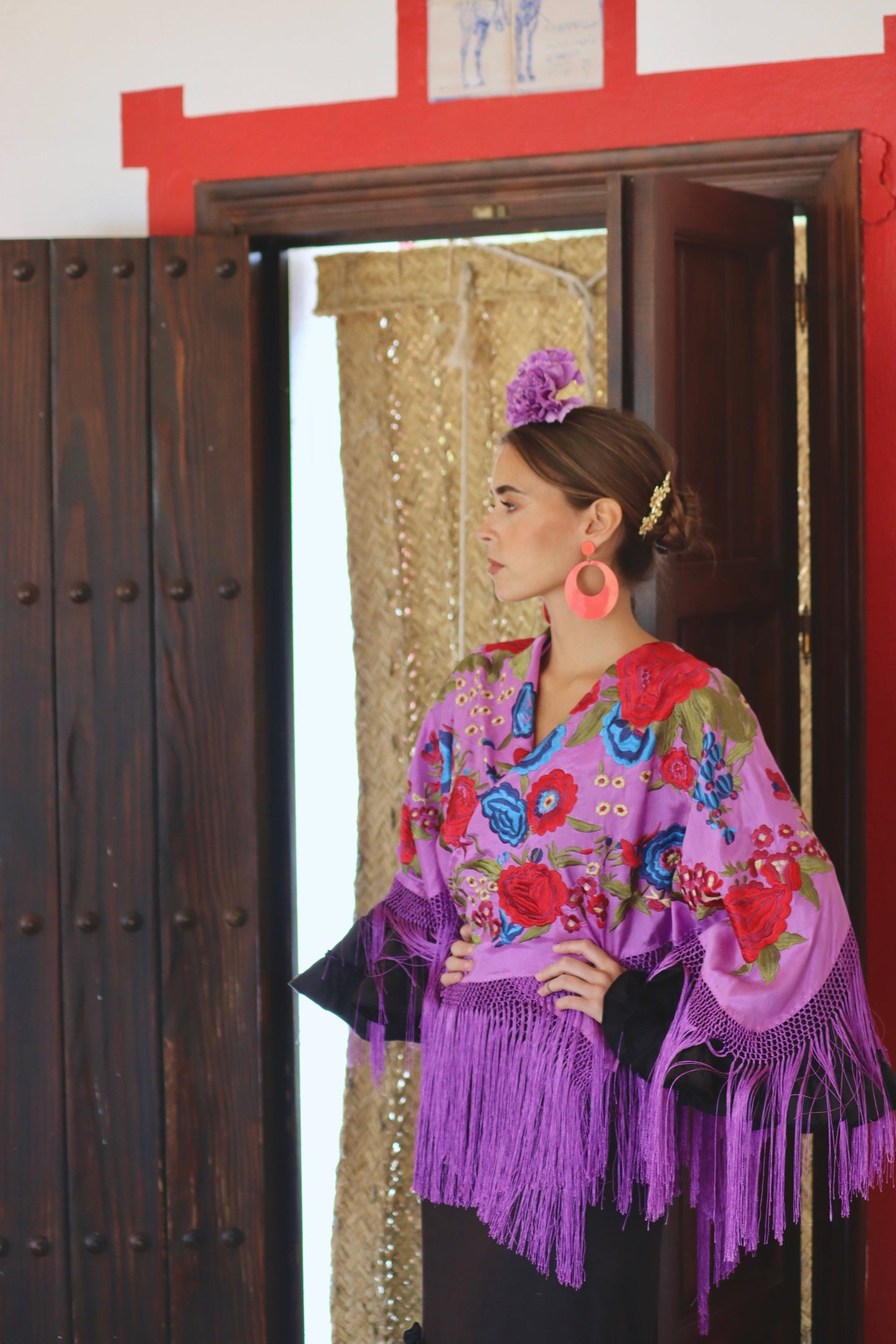 Mantón Flamenca Binibeca Lila