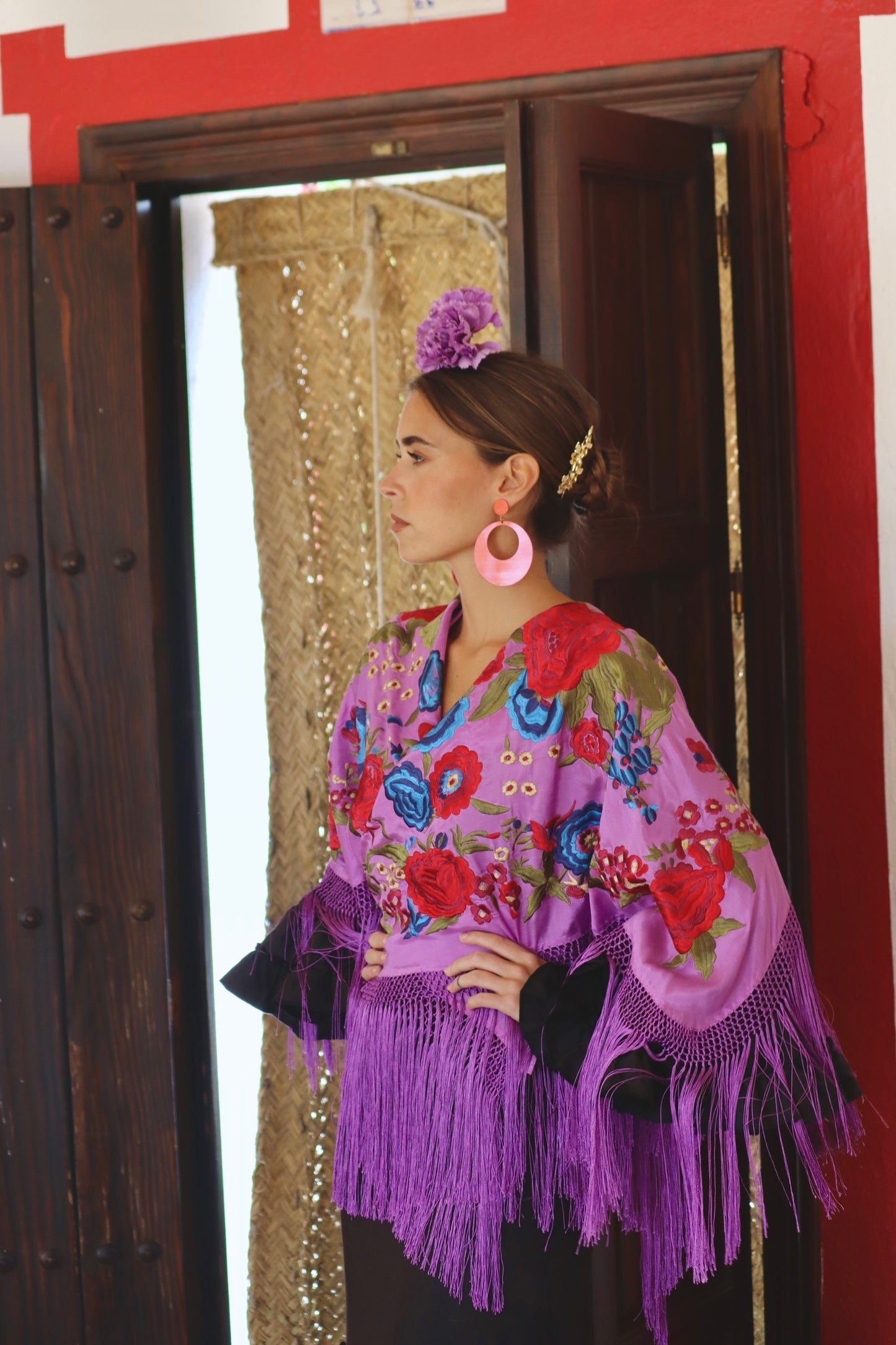 Mantón Flamenca Binibeca Lila