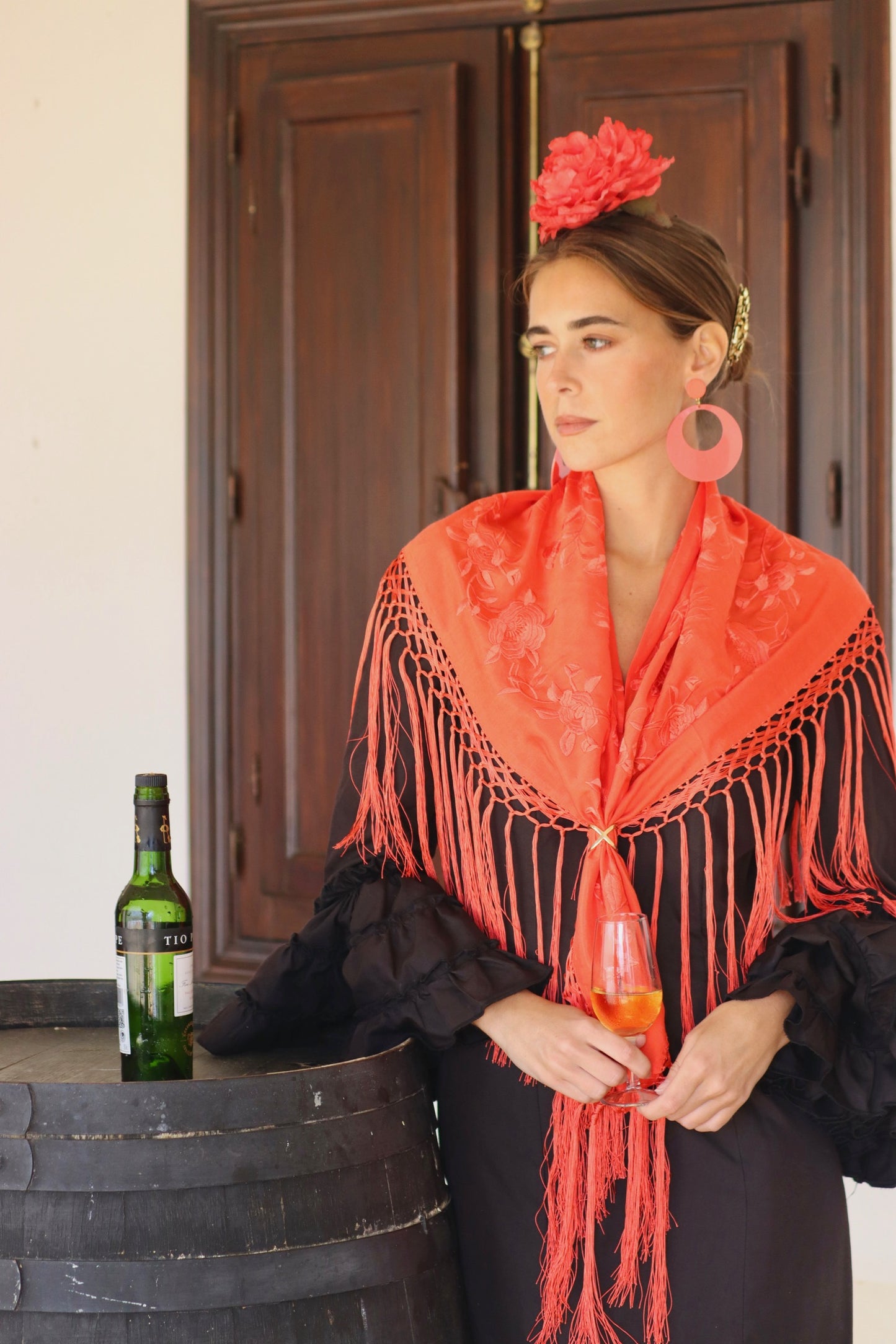 Mantón Flamenca Binibeca Salmón